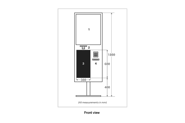 Retail Self Check Out Configuration (Front View)